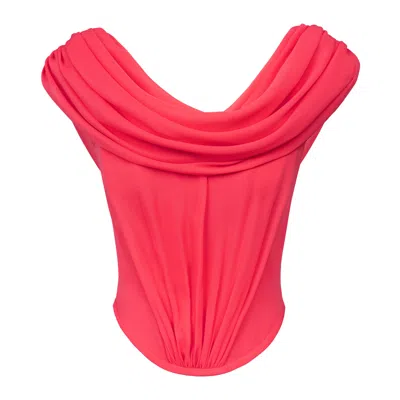 Post Meridiem Zip-fastening Draped Top In 레드