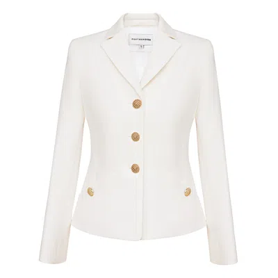 Post Meridiem Women's White Fitted Silhouette Jacket