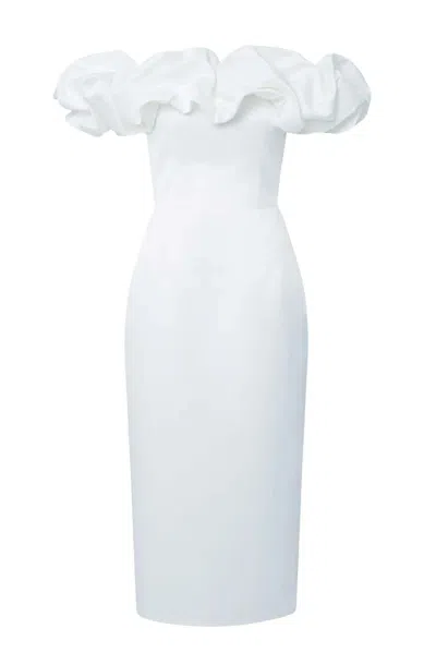 Post Meridiem Women's White Milk Meringue Midi Dress