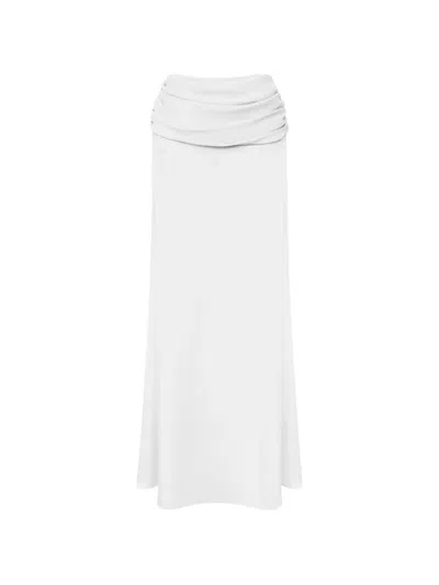 Post Meridiem Zip-fastening Draped Maxi Skirt In 화이트