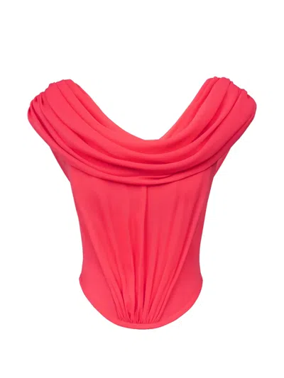 Post Meridiem Zip-fastening Draped Top In 레드