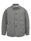 Post O'alls Post 46-w Button-fastening Shirt Jacket In Gray