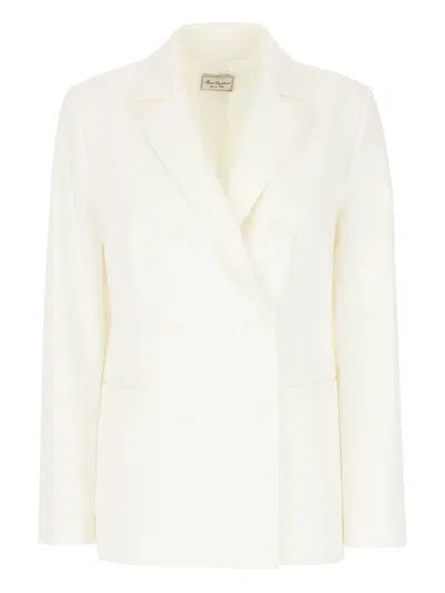 Post Scriptum Double-breasted Button Blazer In White