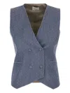 Post Scriptum Double-breasted Waistcoat In Blue