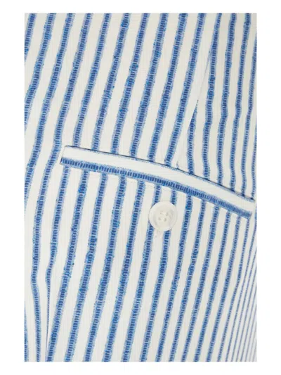 Post Scriptum Pinstripe Trousers In Blue