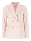 Post Scriptum Pinstriped Blazer In Pink