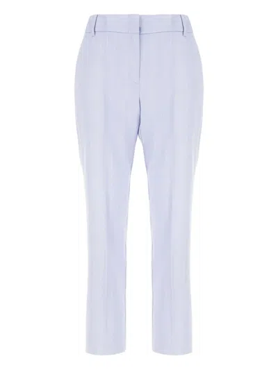 Post Scriptum Pinstriped Trousers In Blue