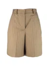 Post Scriptum Pinstripe-pattern Tailored Shorts In Brown