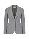 Post Scriptum Single-breasted Peak-lapel Blazer In Gray