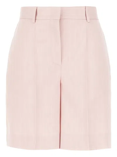 Post Scriptum Striped Shorts In Pink