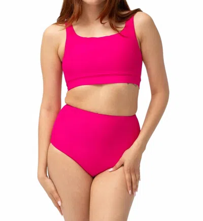Post Swim Kim Top In Powerful Pink