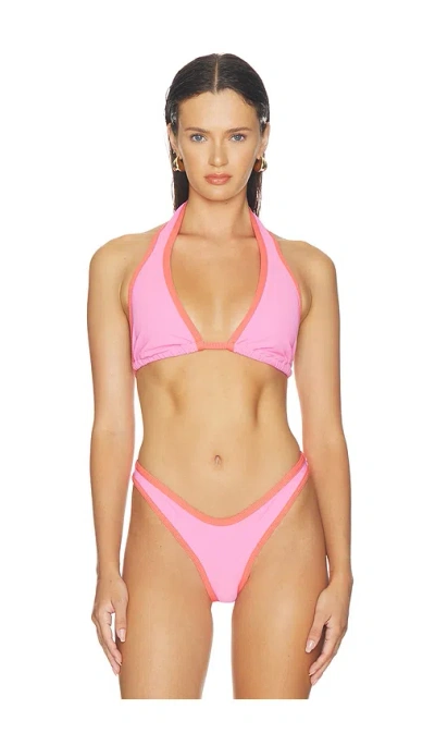 Post Swim Lolo Contrast Halter Bikini Top