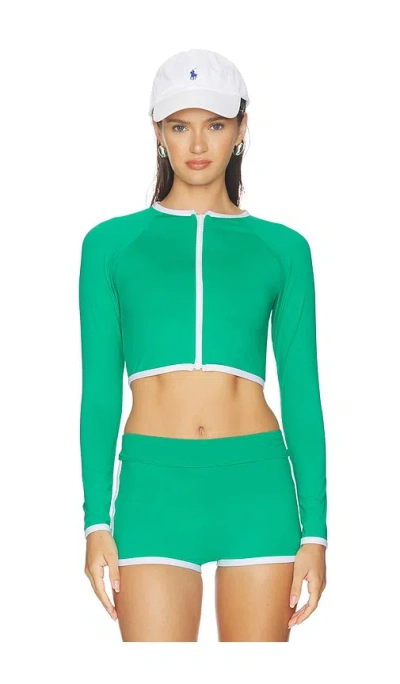 Post Swim Melanie Contrast Rashguard In Green