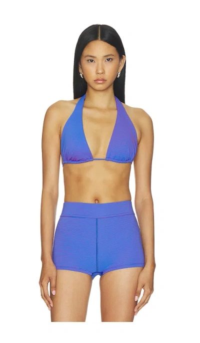 Post Swim X The Chemo Club Lolo Halter Bikini Top In Hot Girl Stripe