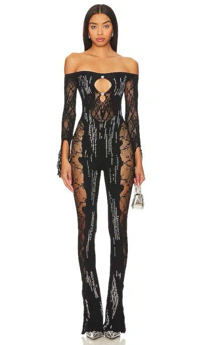 Poster Girl Adella Jumpsuit Shapewear Off The Shoulder Jumpsuit In Black