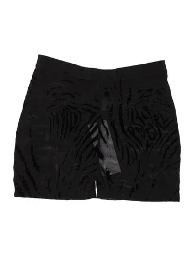 Pre-owned Poster Girl Animal Print Mini Shorts In Black