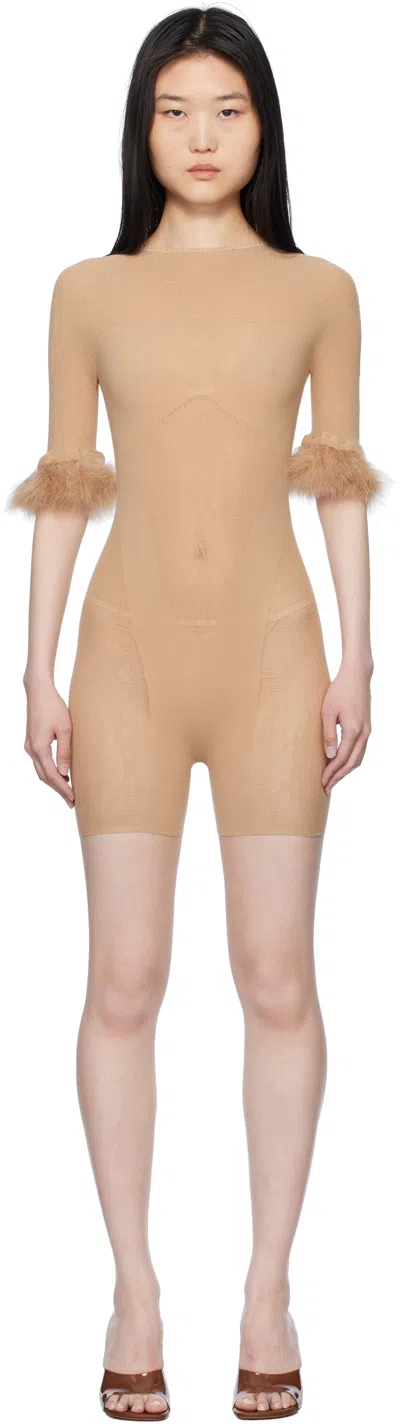 Poster Girl Beige Vanderbilt Play Jumpsuit In Gilded Beige
