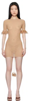 Poster Girl Beige Vanderpool Minidress In Gilded Beige