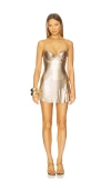 Poster Girl Benny Metallic Dress In Brown