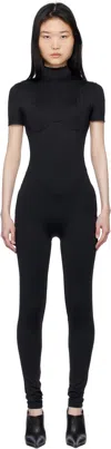 Poster Girl Black Airline Love Padded Jumpsuit In Black