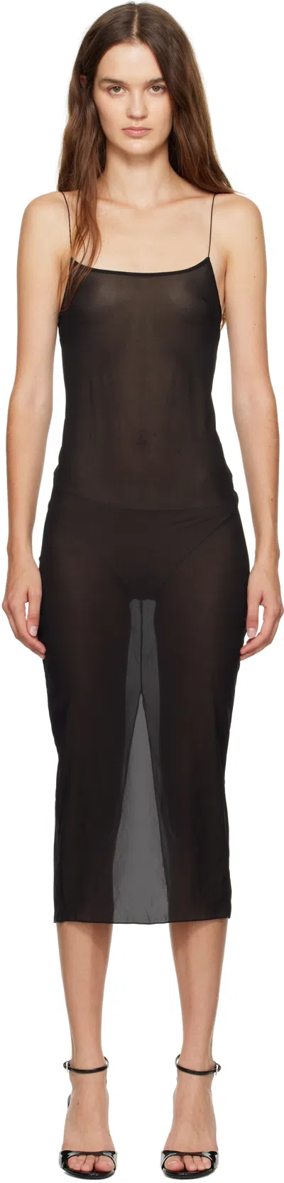 Poster Girl Black Lace-up Back Midi Dress