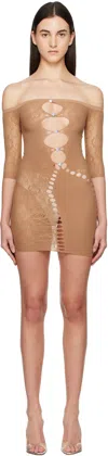 Poster Girl Brown Alice Minidress In Latte