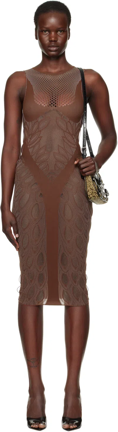 Poster Girl Brown Juliet Minidress In Old Money Brown