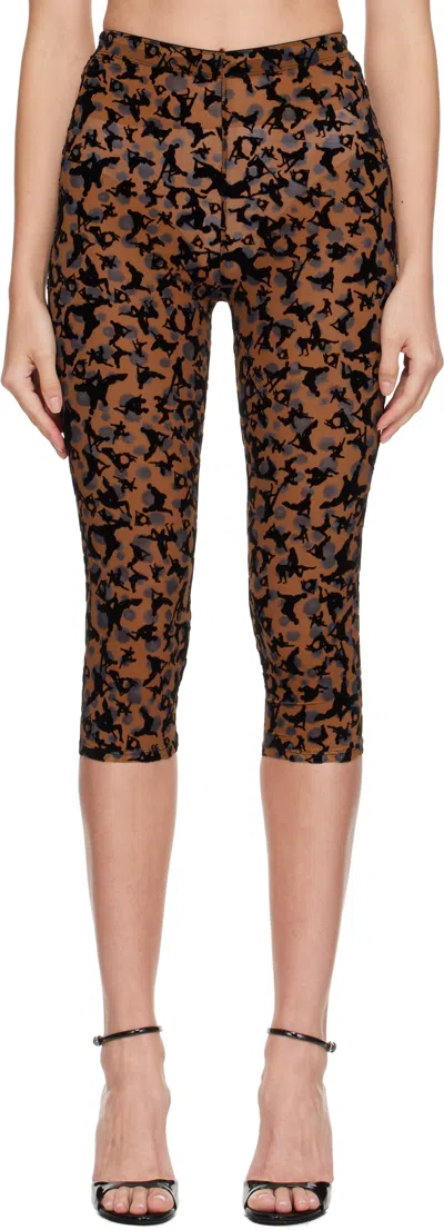 Poster Girl Brown Knockout Capris In Multi