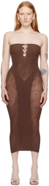 POSTER GIRL BROWN MIDI DRESS