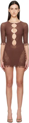 Poster Girl Brown Miranda Minidress In Old Money Brown