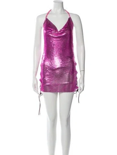 Pre-owned Poster Girl Cowl Neck Mini Dress In Pink