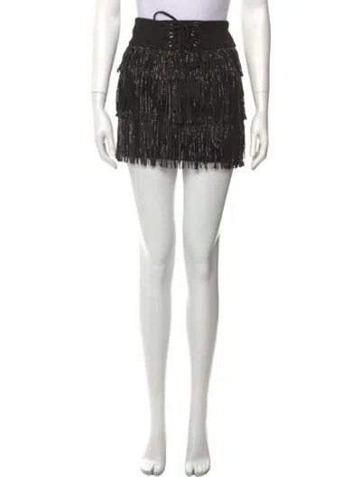 Pre-owned Poster Girl Crystal Embellishments Mini Skirt In Black