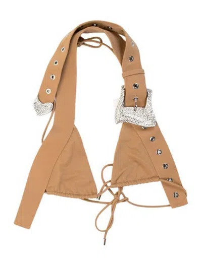 Pre-owned Poster Girl Crystal Embellishments Top In Neutrals