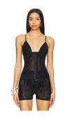 Poster Girl Black Doll Triangle Zebra Print Camisole In Black