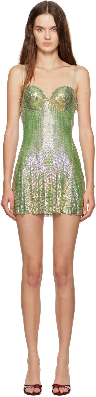 Poster Girl Green & Blue Benny Chainmail Minidress
