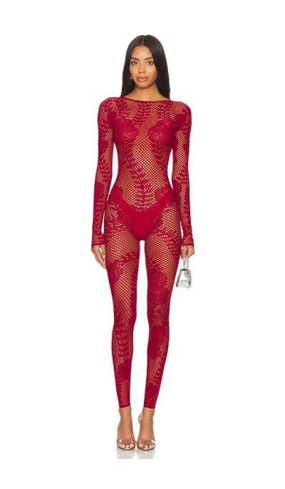 Poster Girl Hen Jumpsuit In Red