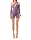 Poster Girl Indya Romper In Midnight In Purple