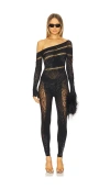 Poster Girl Ivy Long Rhinestone Jumpsuit In Black