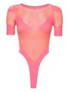 Poster Girl Mesh-panel Bodysuit In Pink