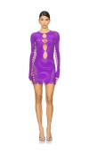 Poster Girl Purple Rhinestoned Miranda Minidress In Purple