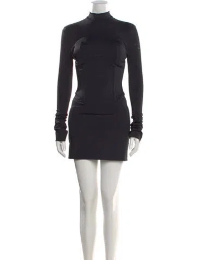Pre-owned Poster Girl Mock Neck Mini Dress In Black