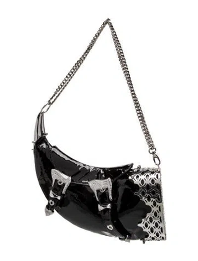 Pre-owned Poster Girl Patent Leather Shoulder Bag In Black