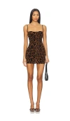 Poster Girl Peekaboo Mini Dress In Brown