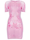 Poster Girl Purple Pin Up Fishnet Bodycon Minidress In Purple