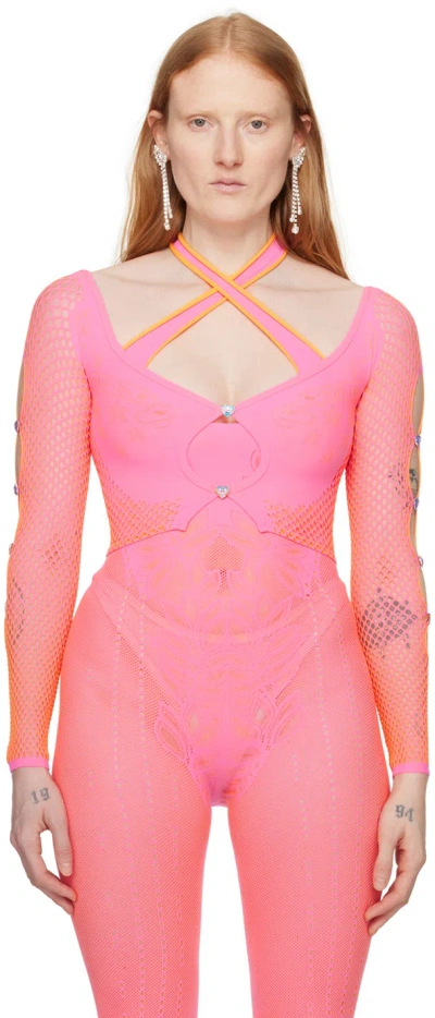 Poster Girl Pink & Orange Coolidge Long Sleeve T-shirt In Tycoon Pink