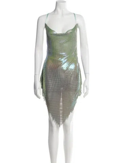 Pre-owned Poster Girl Printed Mini Dress In Green