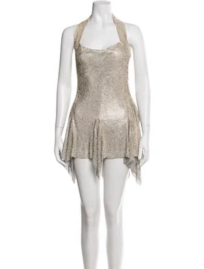 Pre-owned Poster Girl Printed Mini Dress W/ Tags In Gray