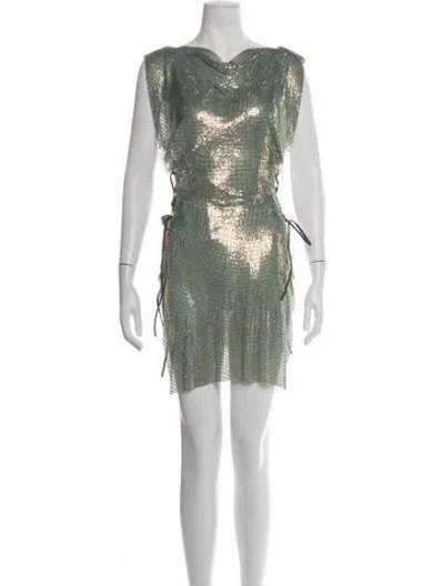 Pre-owned Poster Girl Printed Mini Dress W/ Tags In Green