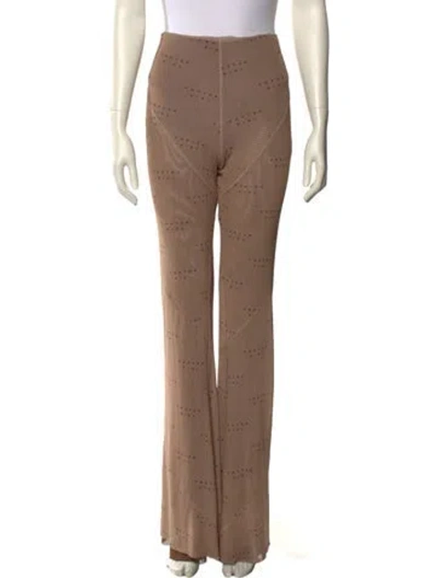 Pre-owned Poster Girl Printed Wide Leg Pants In Brown
