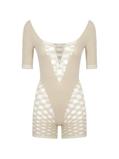 Poster Girl Shelly Playsuit In Neutrals